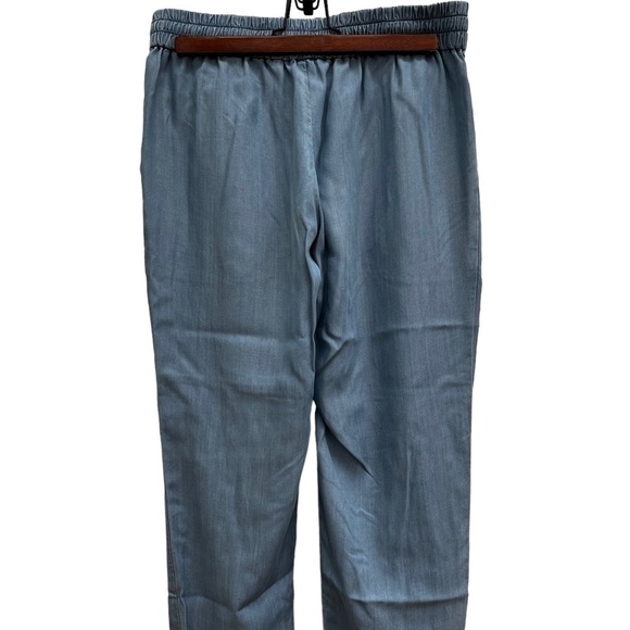 TALULA Aritzia Los Feliz Blue Chambray Joggers EUC - Picture 2 of 11